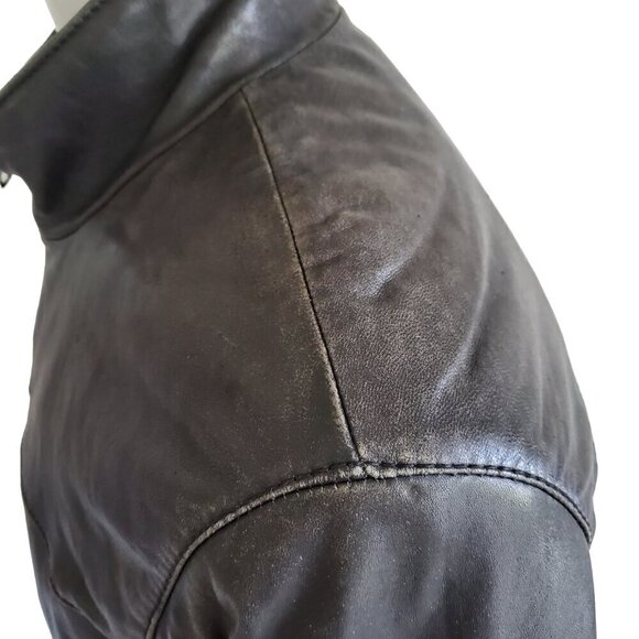 Marc New York Genuine Buttery Soft Leather Black Motorcycle Jacket Size L - Picture 3 of 16